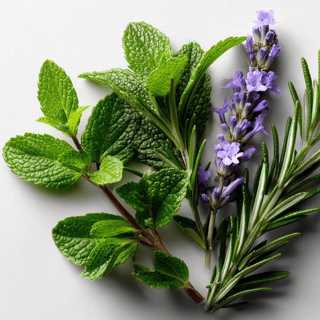 Botanical notes in hair care: rosemary, mint and lavender for shine and freshness